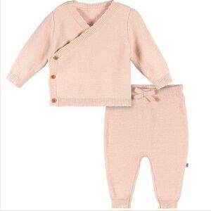 Just Born 2piece Knit Sweater and Bottom Set Pink 3-6 months NWT IN PACKAGE